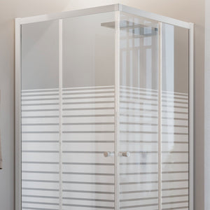 Box Doccia Bianco Rettangolare 75x90 CM H185 Vetro Serigrafato mod. Blanc