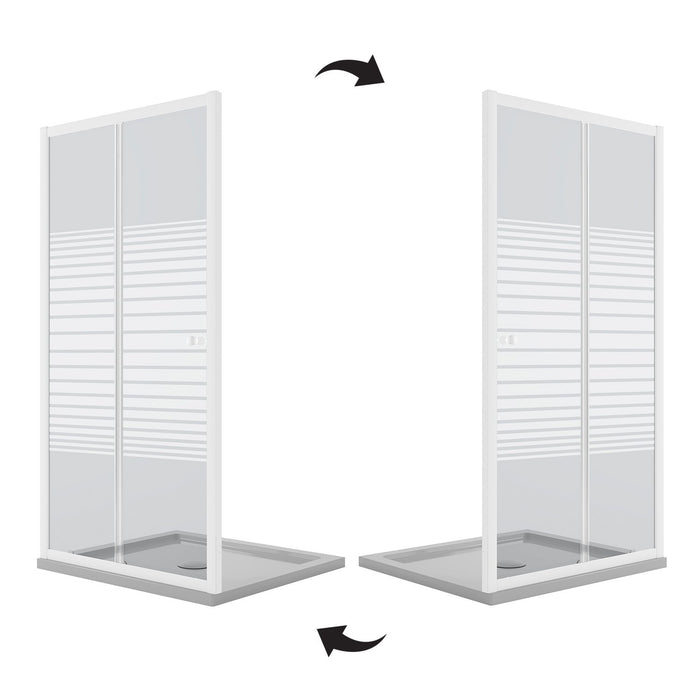 Porta Doccia Bianco 120 CM H185 Vetro Serigrafato mod. Blanc