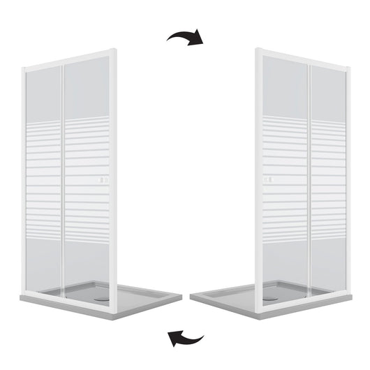 Porta Doccia Bianco 140 CM H185 Vetro Serigrafato mod. Blanc