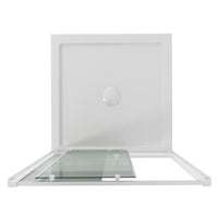 Porta Doccia Bianco 150 CM H185 Vetro Serigrafato mod. Blanc