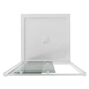 Porta Doccia Bianco 150 CM H185 Vetro Serigrafato mod. Blanc