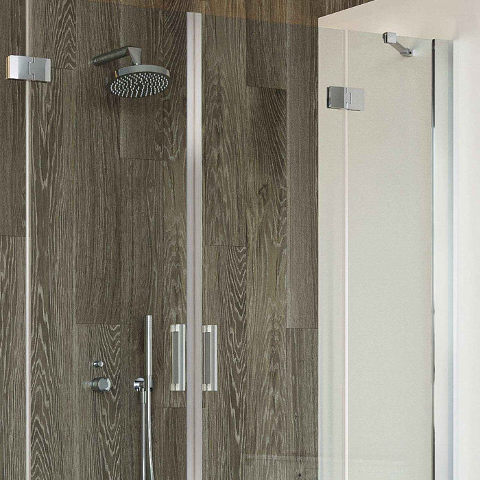 Porta Doccia 160CM H190 Vetro Trasparente con Easy-Clean mod. Flip Anta + Anta