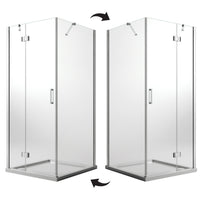 Box Doccia 75x75 CM H190 Trasparente con Easyclean mod. Flip Anta + Fisso