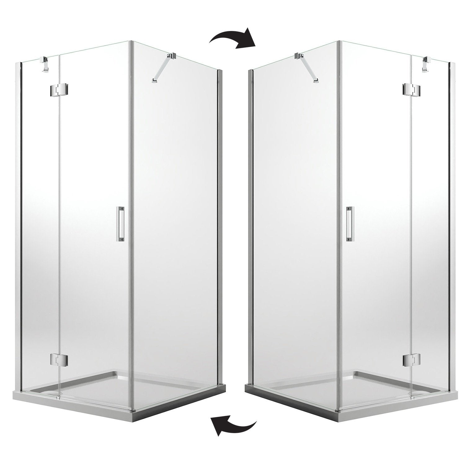 Box Doccia 80x75 CM H190 Trasparente con Easyclean mod. Flip Anta + Fisso