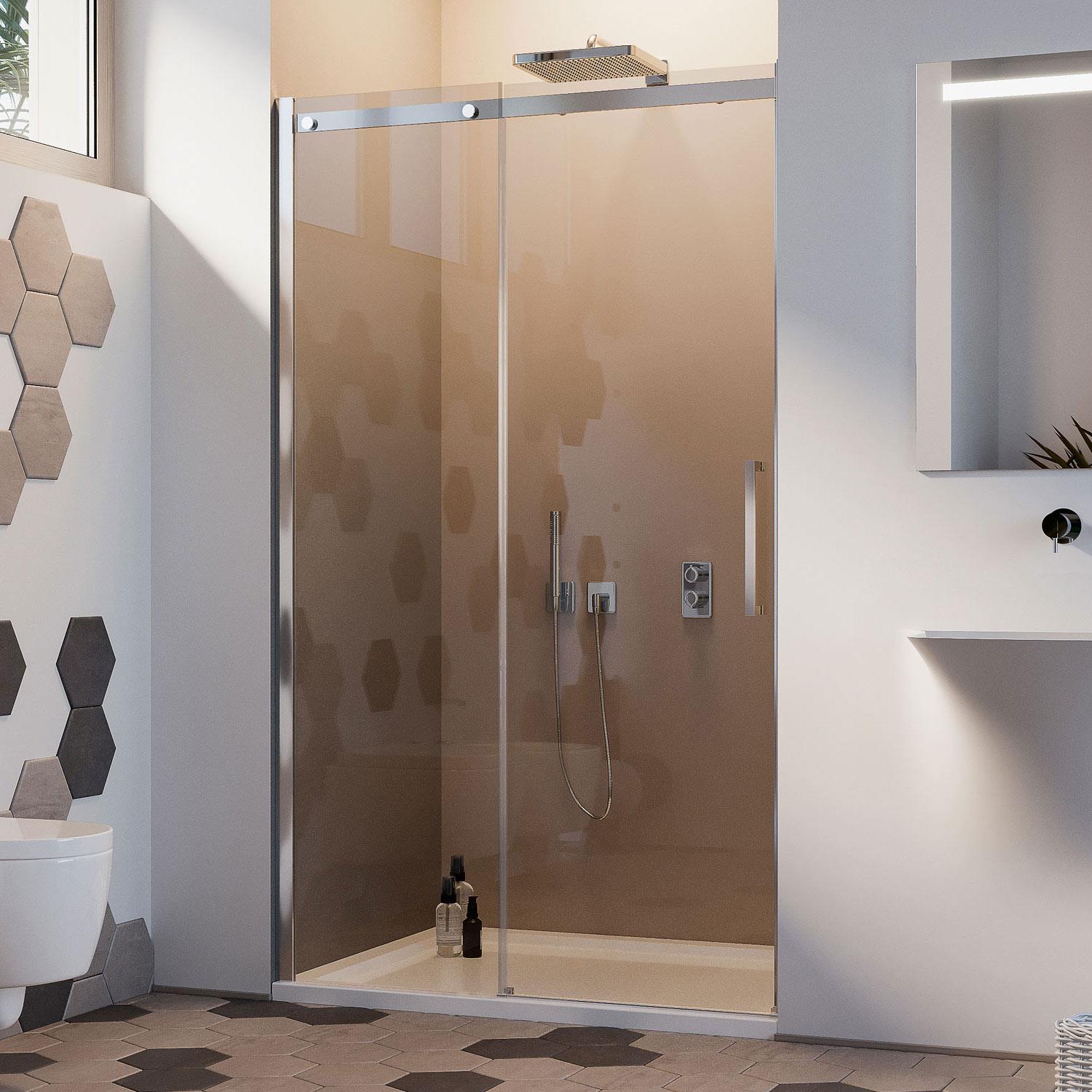 Porta Doccia 110CM H200 Vetro Trasparente 8mm Versione Sinistra con Easy-Clean mod. Prime