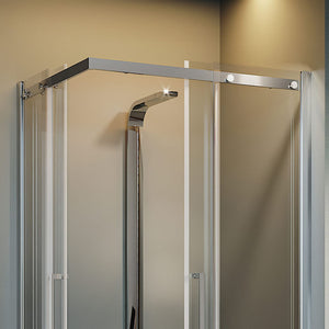 Box Doccia Rettangolare 75x110CM H200 Vetro Trasparente 8mm Destra con EasyClean mod. Prime Corner