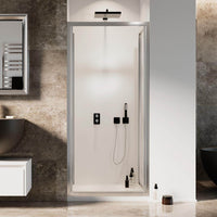 Porta Doccia 70CM H185 Cristallo Stampato C Apertura Saloon con Doppia Anta Battente mod. Clint