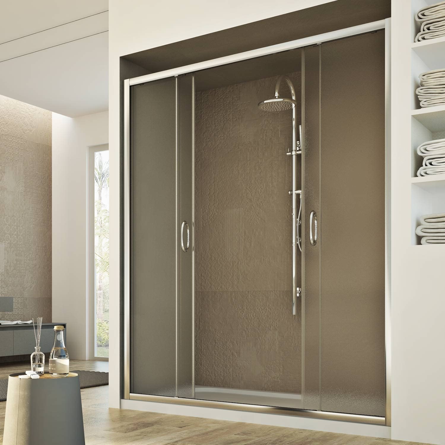 Porta Doccia 180CM H185 stampato C  mod. Replay 2 Ante