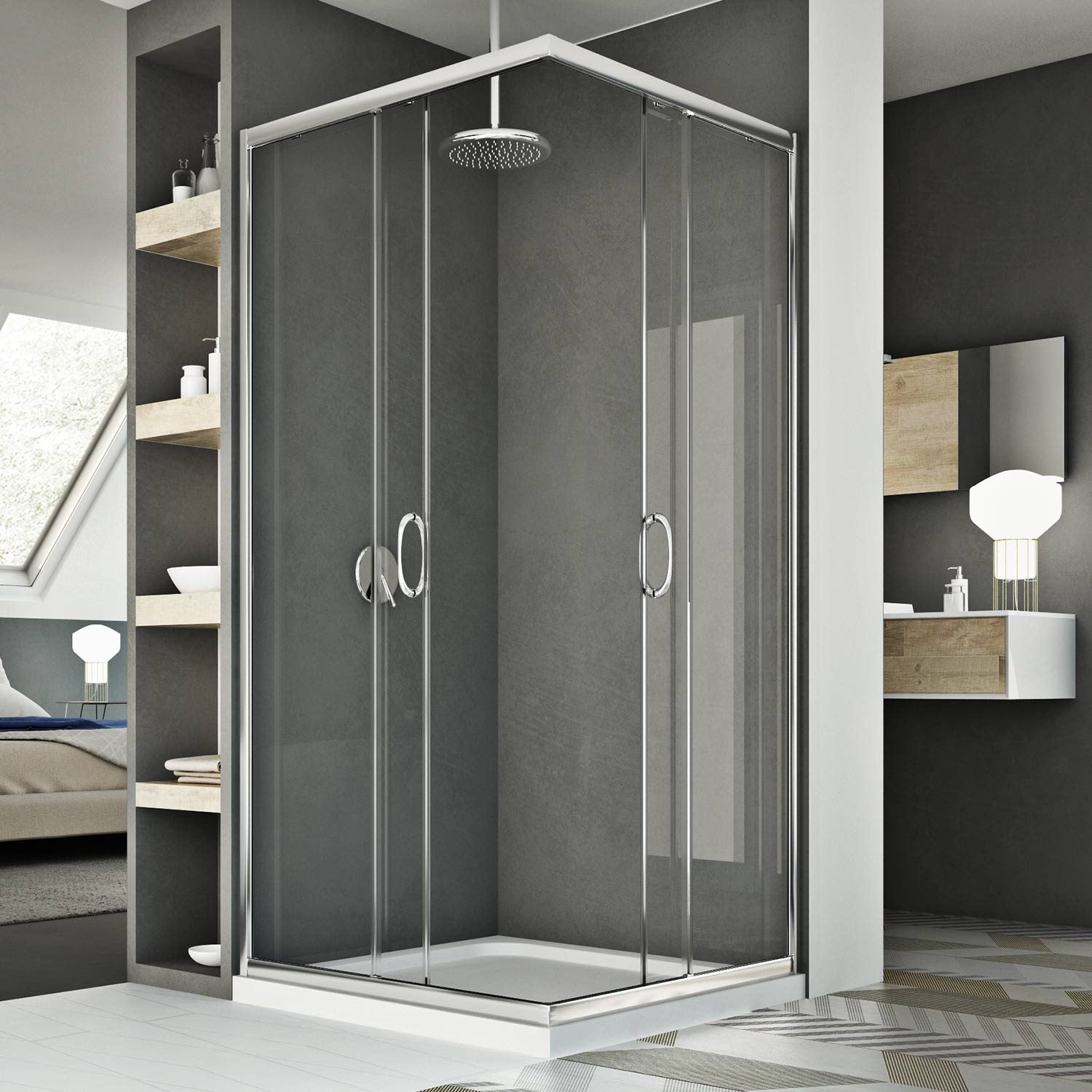 Box doccia 70x120CM H185 trasparente mod. Junior