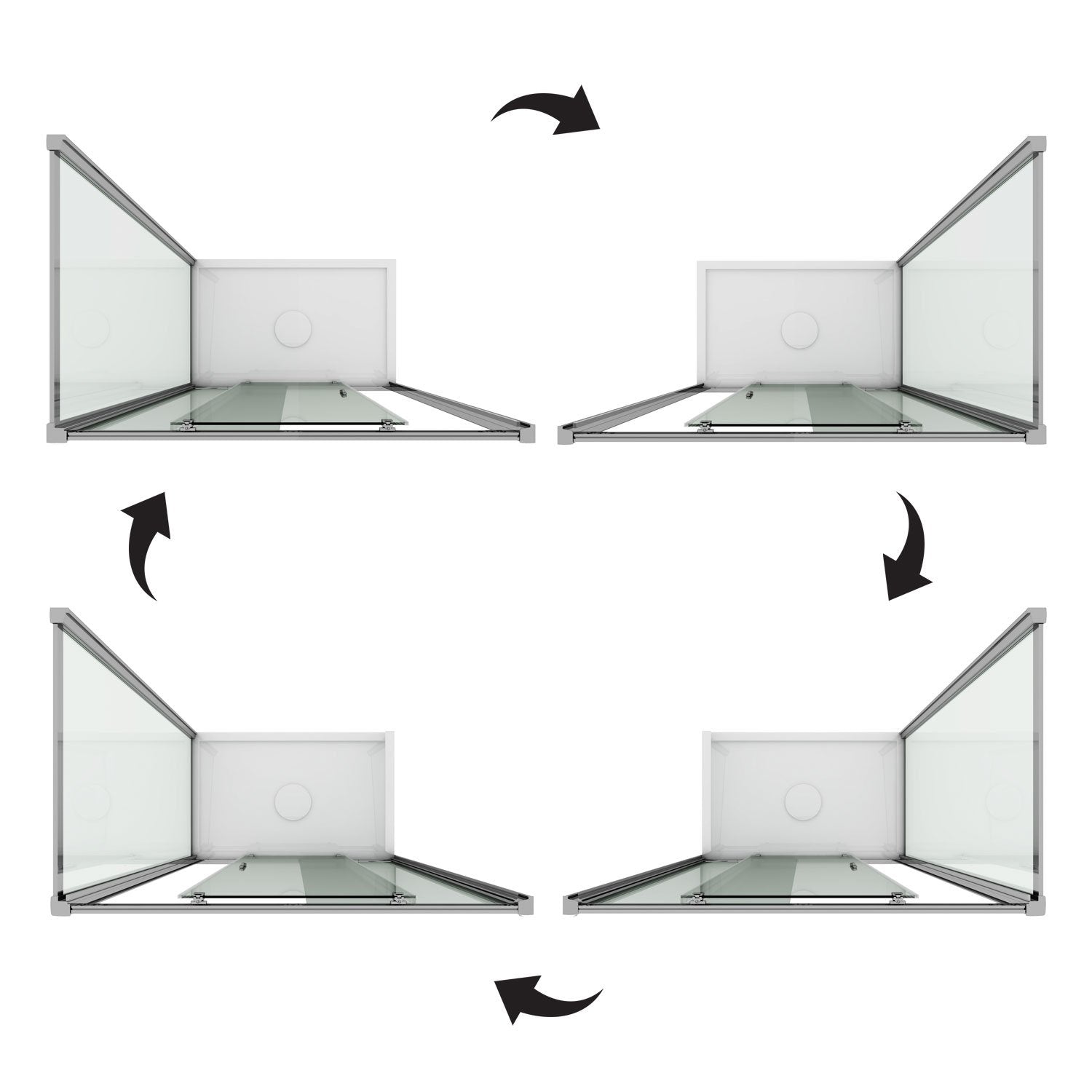 Box Doccia 75x150 CM H185 stampato C mod. Replay Duo 1 Anta