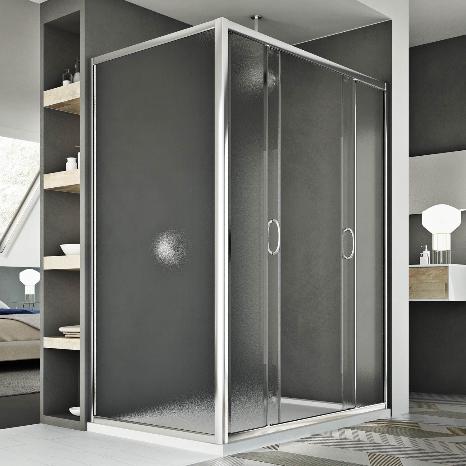 Box Doccia 70x140 CM H185 stampato C mod. Replay Duo 2 Ante