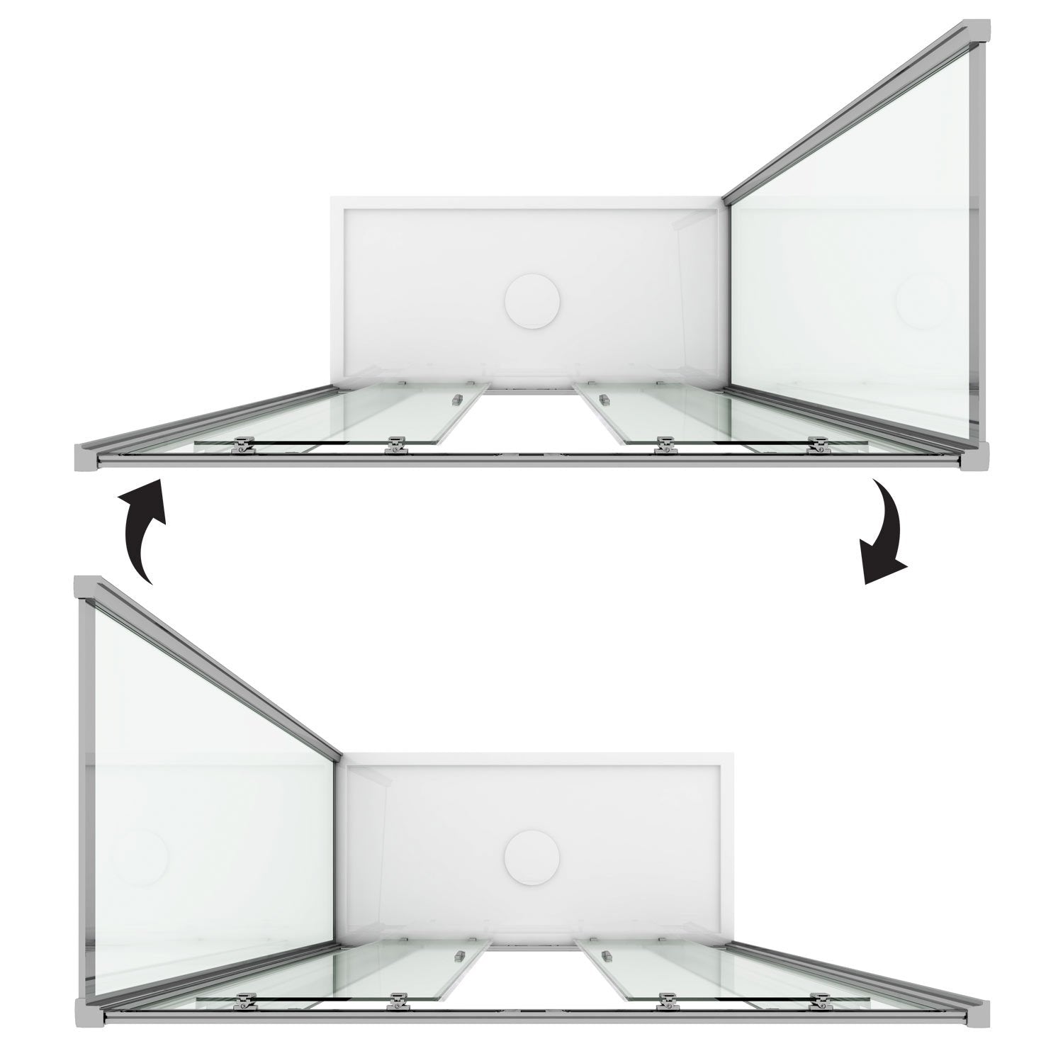 Box Doccia 80x160 CM H185 trasparente mod. Replay Duo 2 Ante