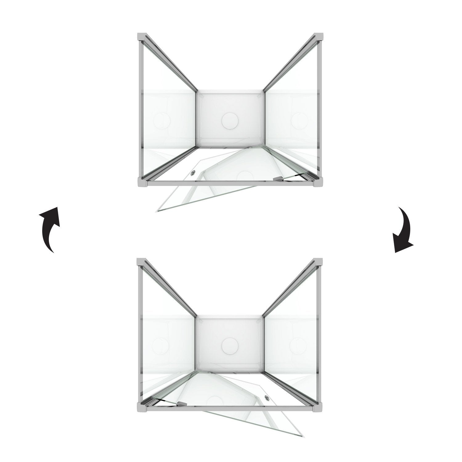 Box Doccia 3 lati 90x70x90 AP. 70 CM H185 trasparente mod. Sintesi TRIO 1 Anta