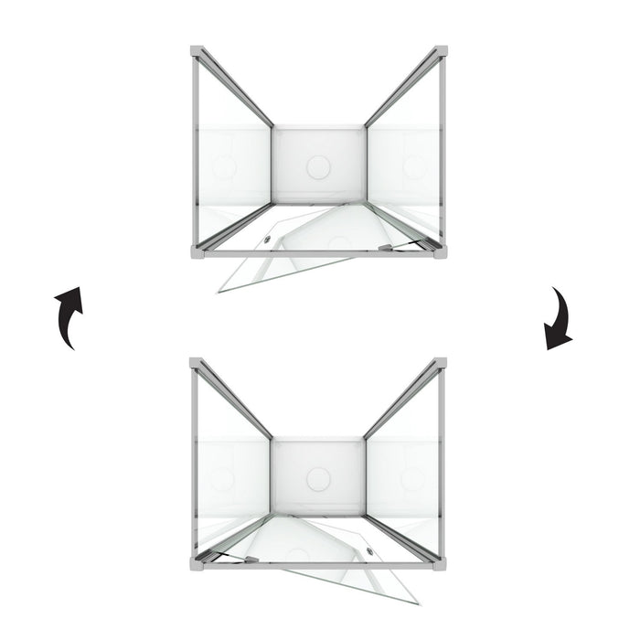 Box Doccia 3 lati 80x90x80 AP. 90 CM H185 trasparente mod. Sintesi TRIO 1 Anta