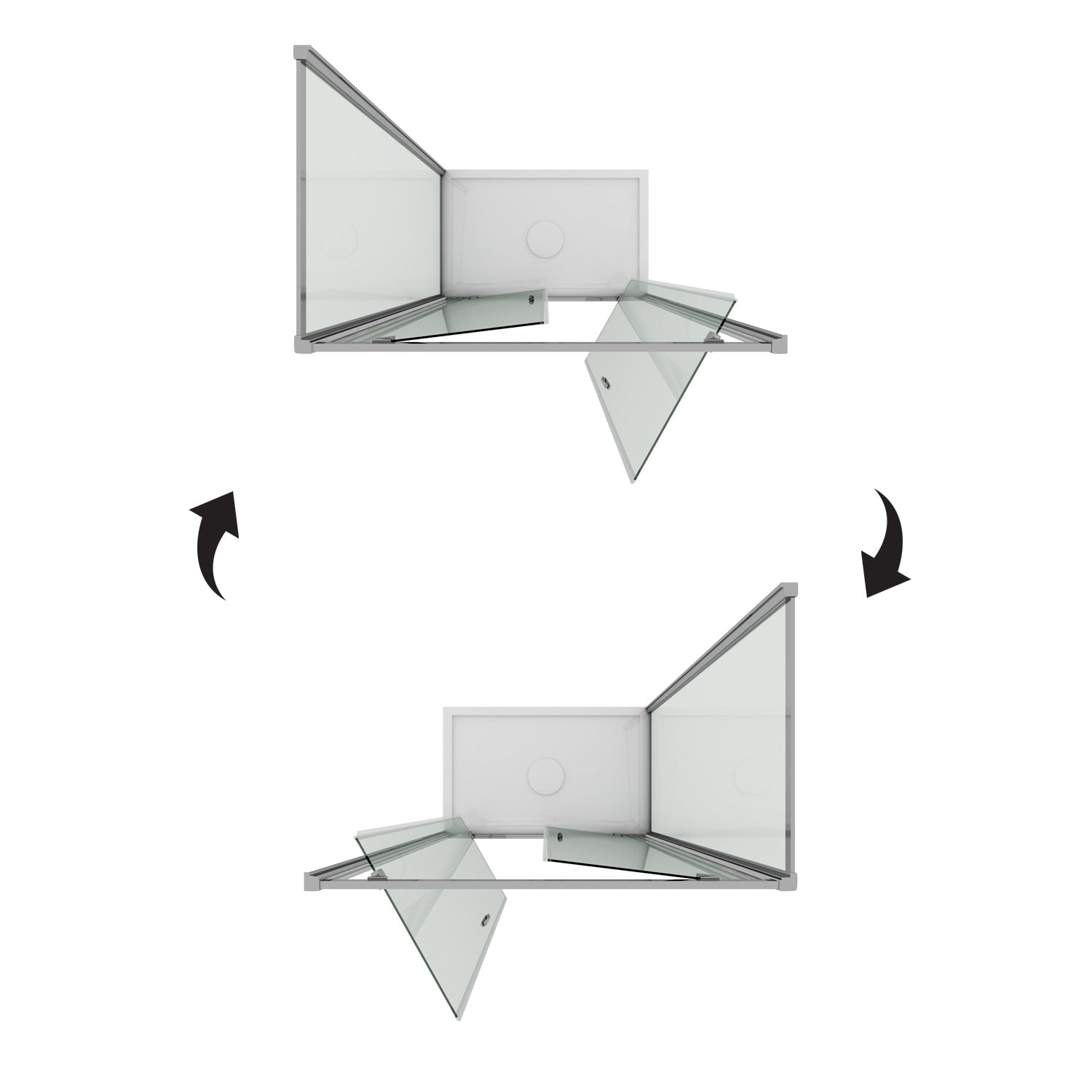 Box Doccia 80x120 AP. 120 CM H185 trasparente mod. Sintesi Duo 2 Ante