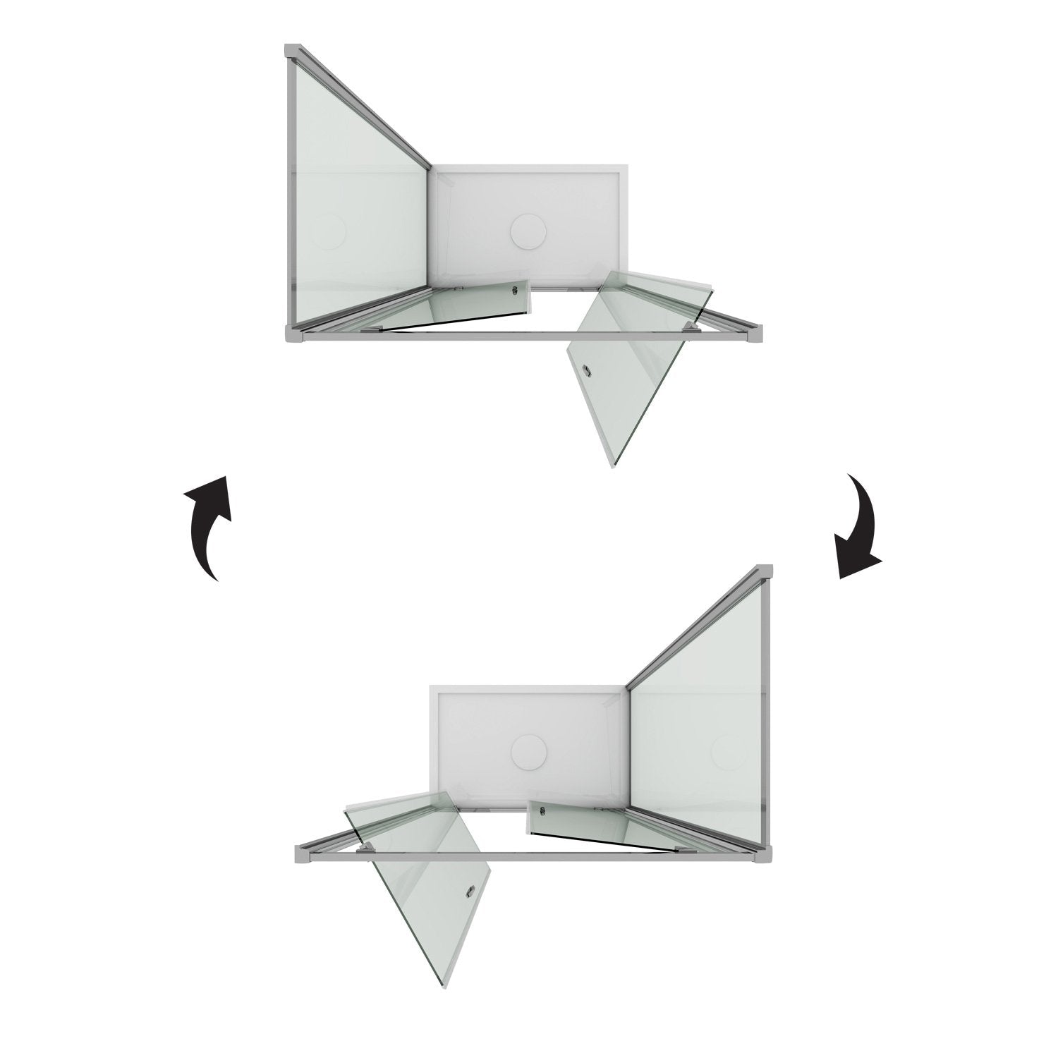 Box Doccia 90x100 AP. 100 CM H185 trasparente mod. Sintesi Duo 2 Ante