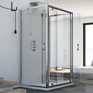 Box Doccia 3 lati 70x100x70 CM H185 trasparente mod. Sintesi Trio 2 Ante