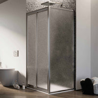 Box Doccia Angolare 70x70CM H185 Cristallo Stampato C Fisso+Saloon 2 Ante Battente 70 mod. Clint