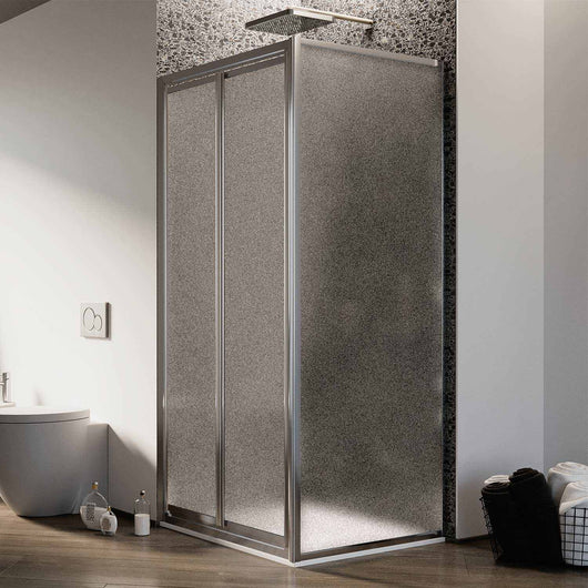 Box Doccia Angolare 70x70CM H185 Cristallo Stampato C Fisso+Saloon 2 Ante Battente 70 mod. Clint