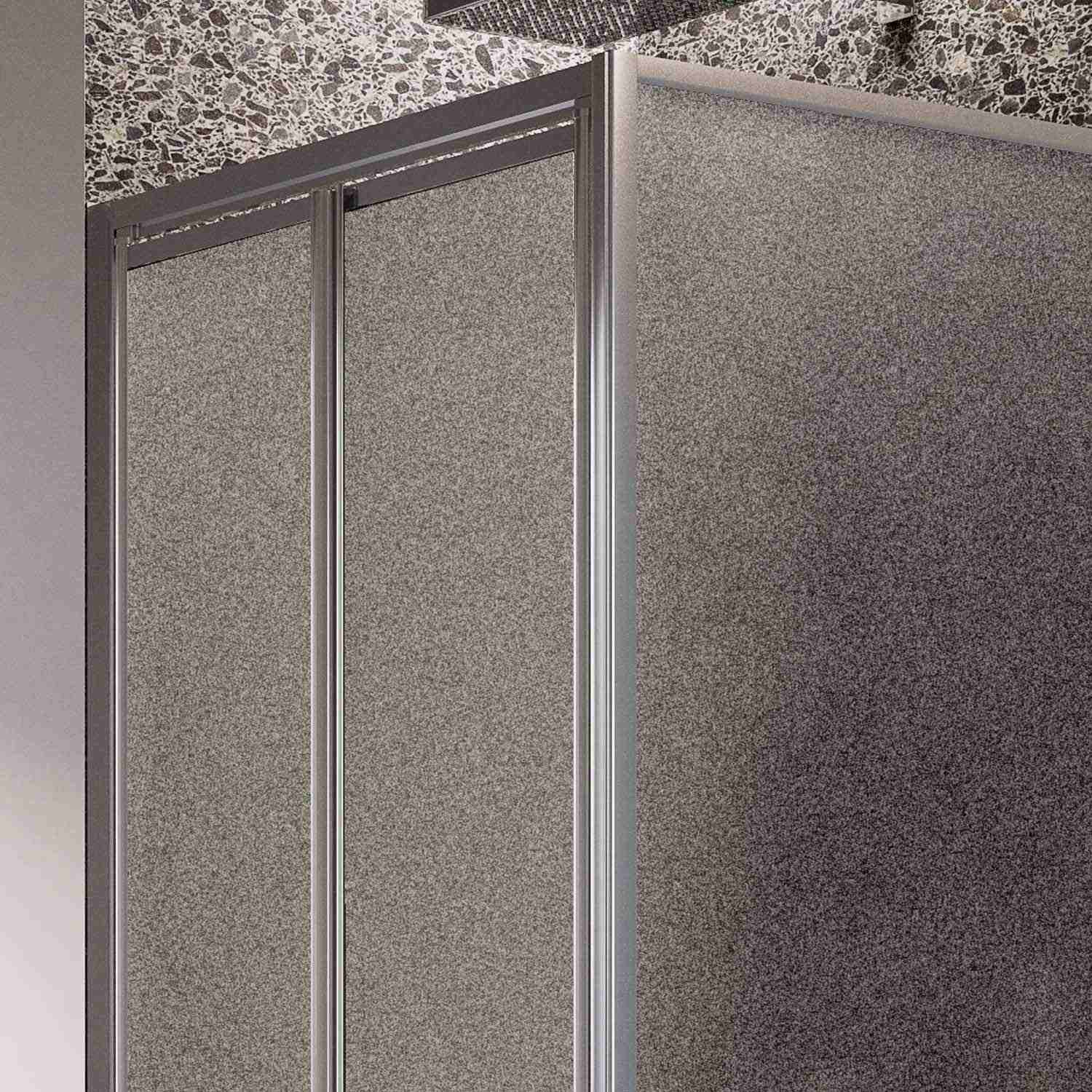 Box Doccia Angolare 75x90CM H185 Cristallo Stampato C Fisso+Saloon 2 Ante Battente 75 mod. Clint