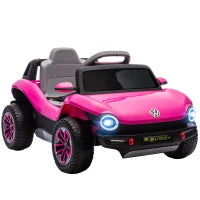 Auto Elettrica per Bambini di +3 Anni, Volkswagen E-Buggy, 12V con Telecomando 2,4 G Ruote con Sospensione, Rosa