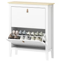 Scarpiera Slim 2 Cassetti per 14 Paia di Scarpe Taglia EU44 e Ripiani Regolabili, 80x24x95.5cm, Bianco