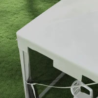 Gazebo da Giardino 4x3 m con Zanzariera e 2 Ingressi, in Metallo e PE, Bianco e Nero