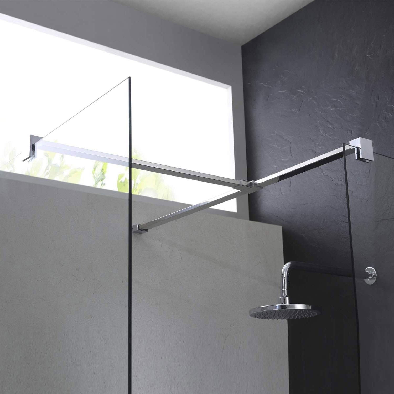 Box doccia Parete 75x140 CM in vetro trasparente 8mm mod. Walk in Corner H198