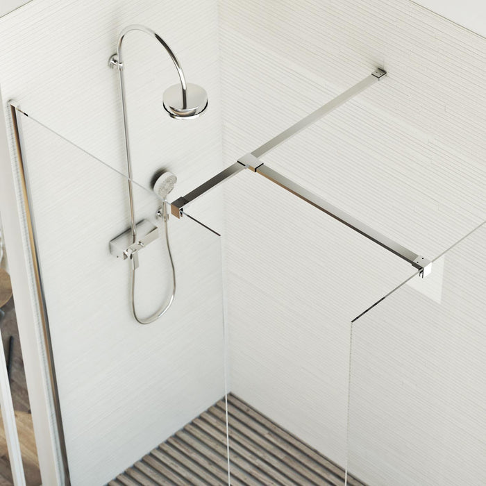 Box doccia Parete 75x160 CM in vetro trasparente 8mm mod. Walk in Corner H198