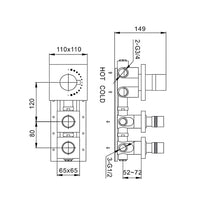 Rubinetto termostatico ad incasso in ottone cromato a due vie ogomondo *** confezione 1
