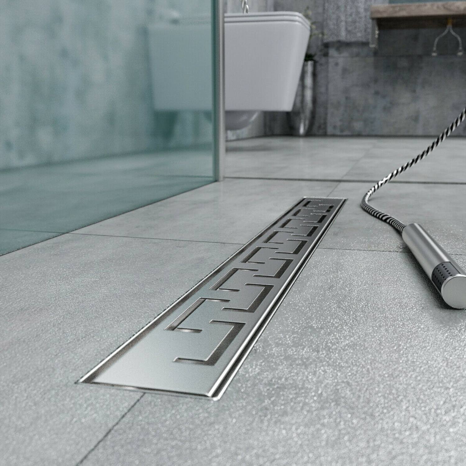 Canalina di scarico doccia in acciaio inox 90 cm mod. Doric