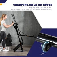 Cyclette Ellittica con 4 Livelli di Resistenza, Monitor LCD e 2 Ruote, in Acciaio e ABS, 90x62x150 cm, Nero