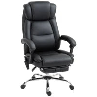 Sedia da ufficio massaggiante e riscaldante con altezza regolabile e schienale inclinabile, 67x72x111-119cm, nero