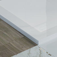 Piatto Doccia Slim 90x90x4 cm Quadrato Acrilico Bordato Bianco Lucido mod. Flower