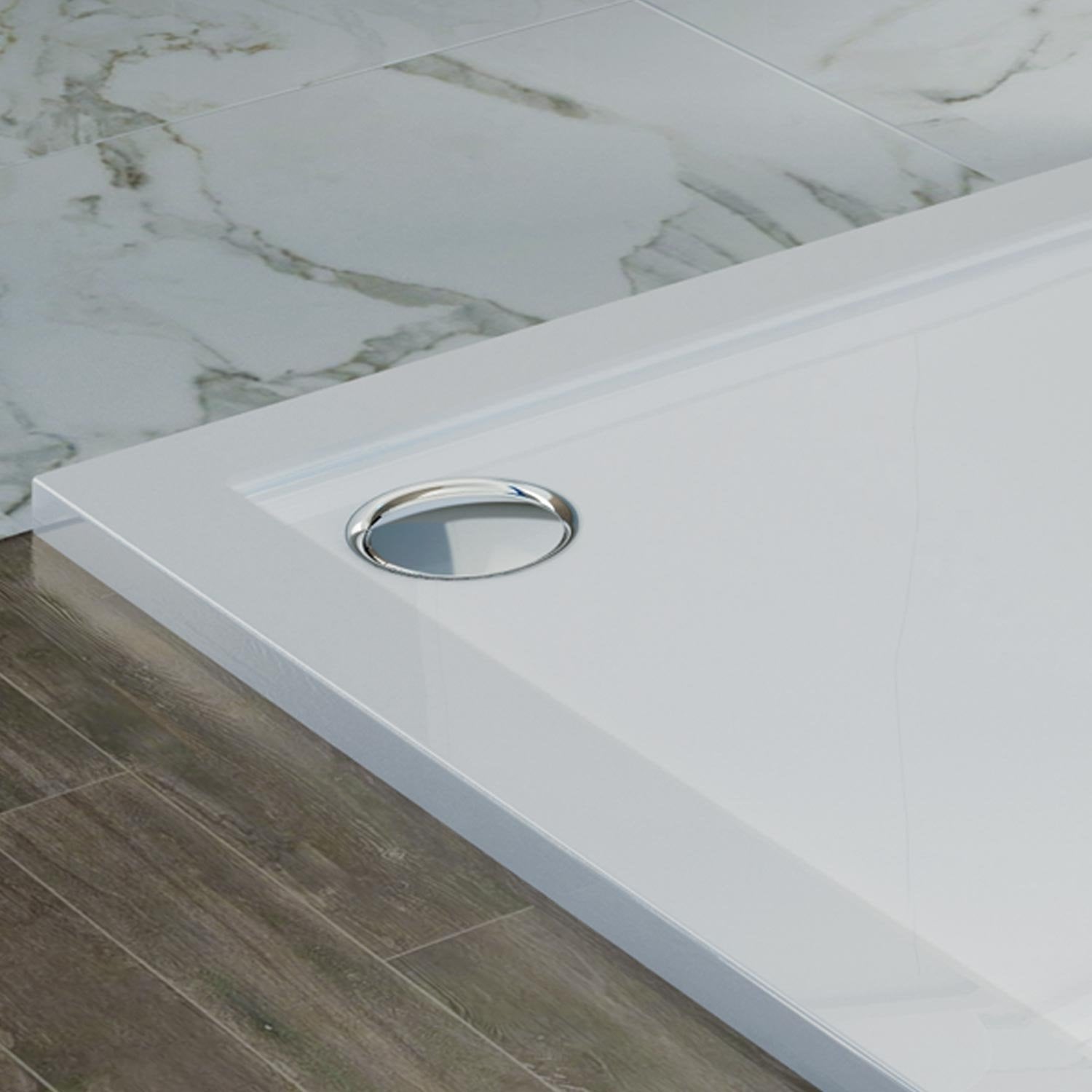 Piatto Doccia Slim 100x100x4 cm Quadrato Acrilico Bordato Bianco Lucido mod. Flower