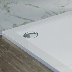 Piatto Doccia Slim 100x100x4 cm Quadrato Acrilico Bordato Bianco Lucido mod. Flower