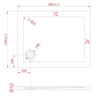 Piatto Doccia Slim 70x90x4 cm Rettangolare Acrilico Bordato Bianco Lucido mod. Flower