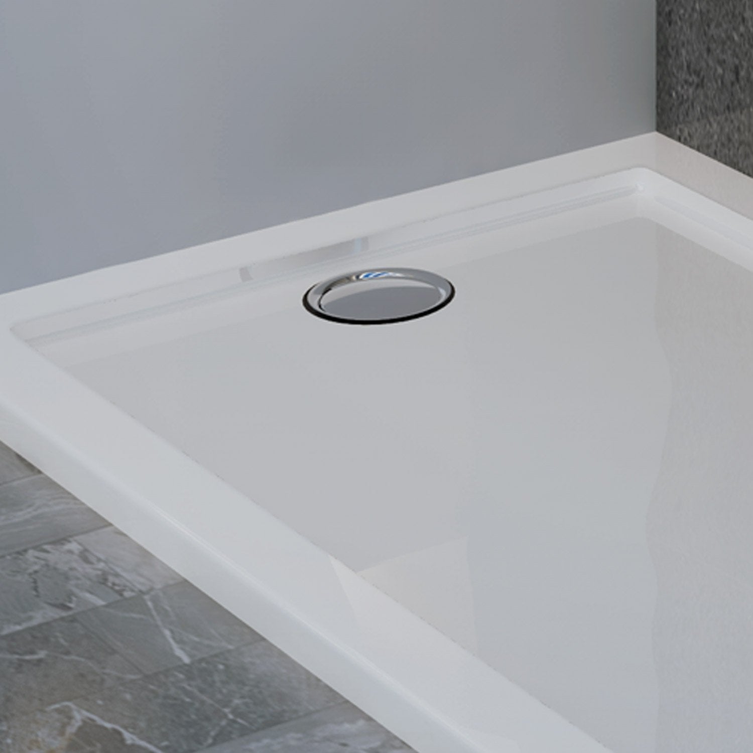 Piatto Doccia Slim 75x160x4 cm Rettangolare Acrilico Bordato Bianco Lucido mod. Flower