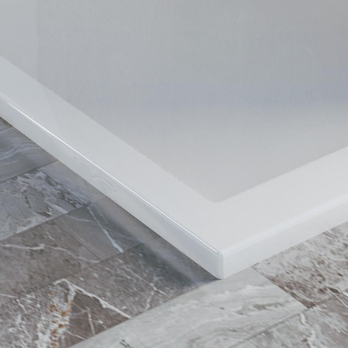 Piatto Doccia Slim 70x140x4 cm Rettangolare Acrilico Bordato Bianco Lucido mod. Flower