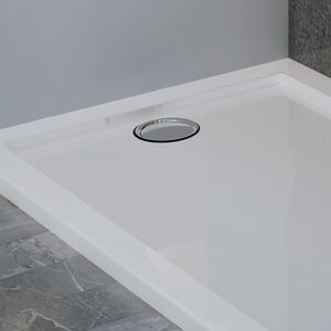 Piatto Doccia Slim 70x140x4 cm Rettangolare Acrilico Bordato Bianco Lucido mod. Flower