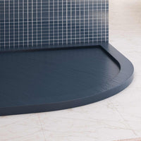 Piatto Doccia Slim 80x80x4 cm Semicircolare Acrilico Bordato Antracite Effetto Pietra mod. Flower