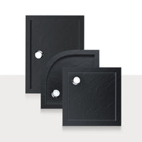 Piatto Doccia Slim 70x110x4 cm Rettangolare Acrilico Bordato Antracite Effetto Pietra mod. Flower