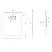 Piatto Doccia 70x100x2 6 CM Rettangolare Bianco Effetto Pietra mod. Blend