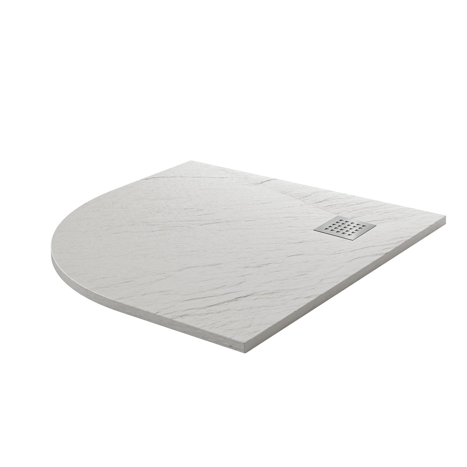 Piatto Doccia 90x90x2 6 CM Semicircolare Bianco Effetto Pietra mod. Blend