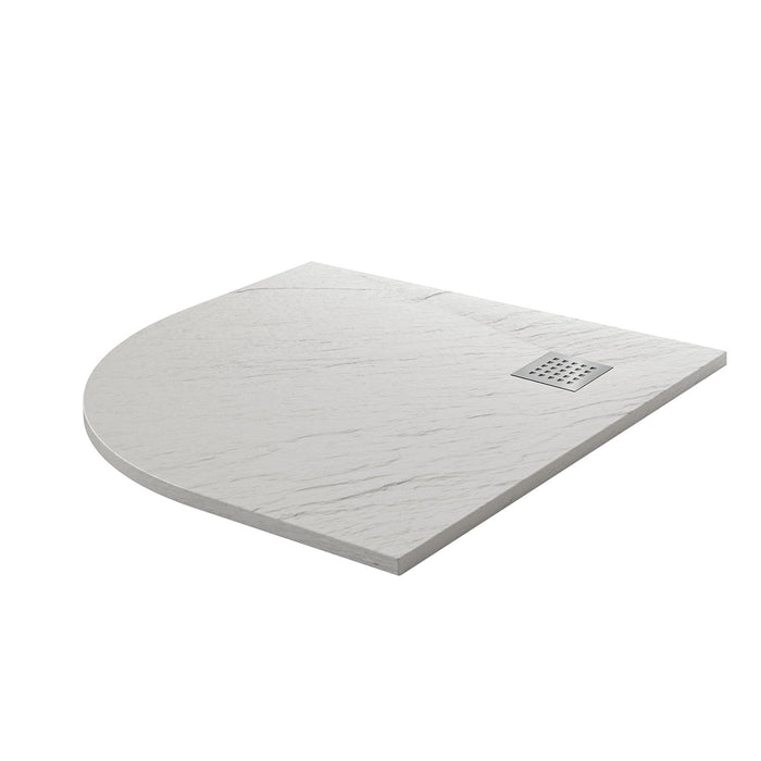 Piatto Doccia 90x90x2 6 CM Semicircolare Bianco Effetto Pietra mod. Blend