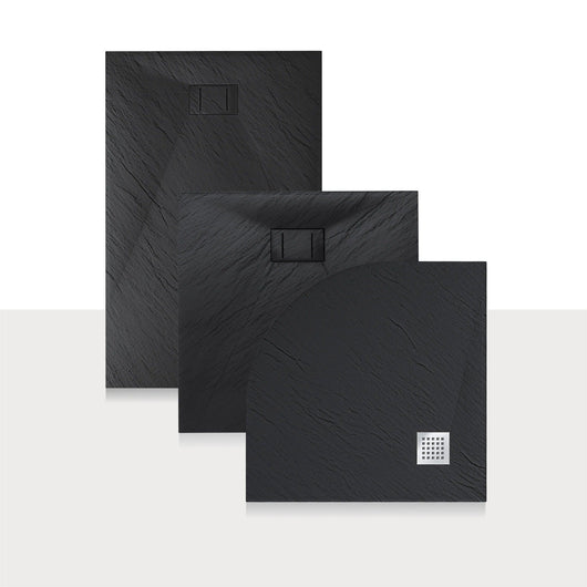 Piatto Doccia 90x160x2 6 CM Rettangolare Antracite Effetto Pietra mod. Blend