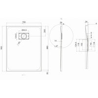 Piatto Doccia 70x90x2 6 CM Rettangolare Tortora Effetto Pietra mod. Blend