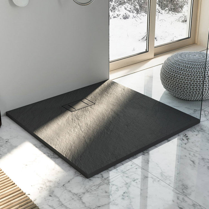 Piatto Doccia 90x90x2 6 CM Quadrato Tortora Effetto Pietra mod. Blend