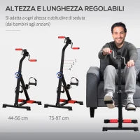 Pedaliera per Braccia e Gambe con Schermo LCD, Altezza e Resistenza Regolabile, 56x44-56x75-97 cm