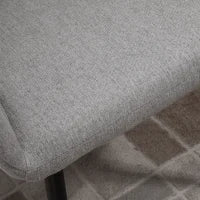 Set 2 Sedie Imbottite Moderne con Rivestimento in Tessuto per Soggiorno e Salotto, Grigio Chiaro